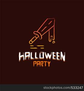 Halloween party design with dark brown background vector