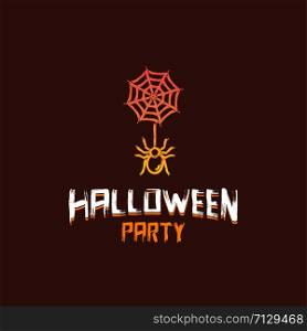 Halloween party design with dark brown background vector