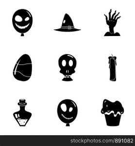 Halloween party icon set. Simple set of 9 halloween party vector icons for web design on white background. Halloween party icon set, simple style