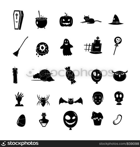 Halloween party icon set. Simple set of halloween party vector icons for web design on white background. Halloween party icon set, simple style
