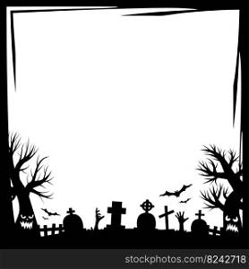 Halloween party invitations or greeting cards banner with traditional Halloween symbols. Flyer with place for text s&le with texture in a simple grunge frame. Vector illustration in black and white. Halloween party invitations or greeting cards banner with traditional Halloween symbols. Flyer with place for text s&le with texture in a simple grunge frame. Vector illustration in black and white.