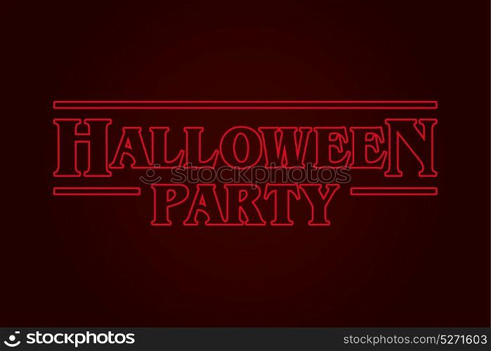 Halloween Party text logo, eighties design. Editable vector design.