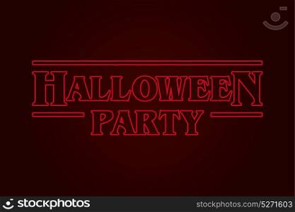 Halloween Party text logo, eighties design. Editable vector design.
