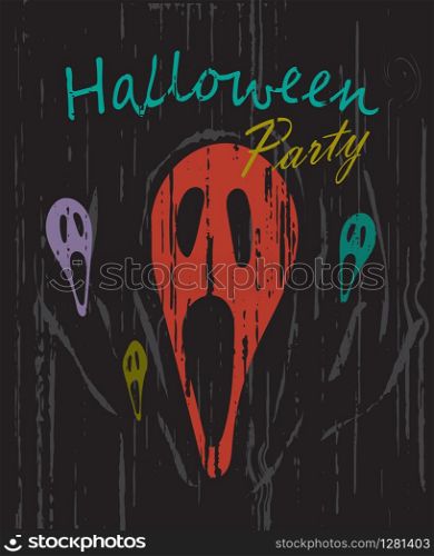Halloween party vintage grunge background vector illustration