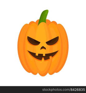 Halloween pumpkin character. Holiday autumn illustration. Vector illustration isolated on white.. Halloween pumpkin character.