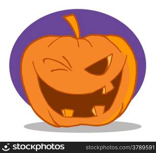 Halloween Pumpkin Character Winking