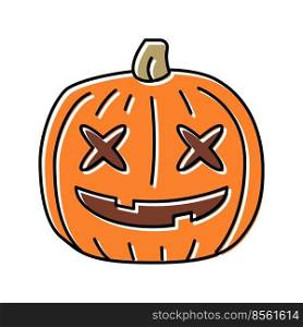 halloween pumpkin cute color icon vector. halloween pumpkin cute sign. isolated symbol illustration. halloween pumpkin cute color icon vector illustration