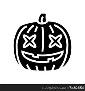 halloween pumpkin cute glyph icon vector. halloween pumpkin cute sign. isolated symbol illustration. halloween pumpkin cute glyph icon vector illustration