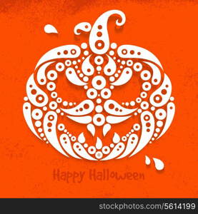 Halloween pumpkin. Decorative pattern silhouette of pumpkin