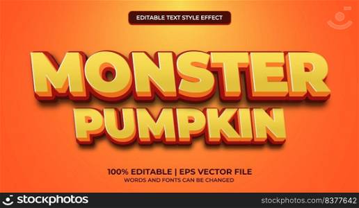 Halloween Pumpkin - Editable Text Effect. Orange pumpkin style