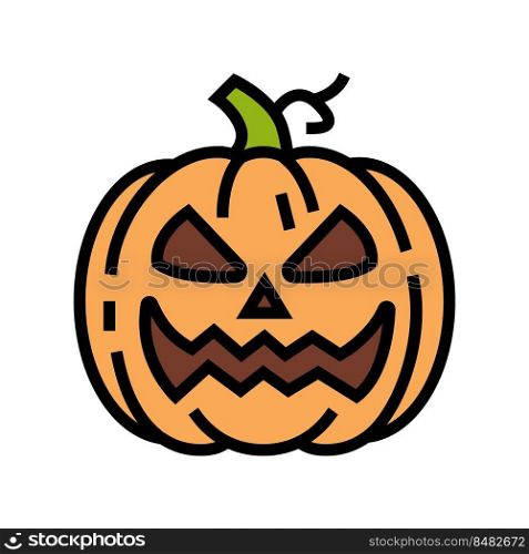 halloween pumpkin face color icon vector. halloween pumpkin face sign. isolated symbol illustration. halloween pumpkin face color icon vector illustration