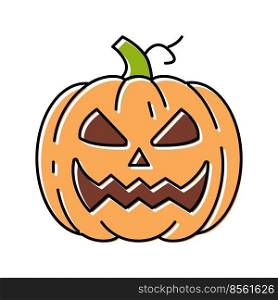 halloween pumpkin face color icon vector. halloween pumpkin face sign. isolated symbol illustration. halloween pumpkin face color icon vector illustration