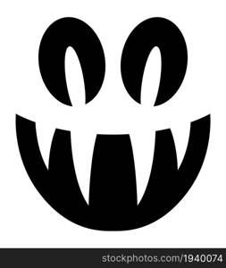 Halloween pumpkin face icon. Spooky funny ghost smile. Vector illustration.. Halloween pumpkin face icon. Spooky funny ghost smile.