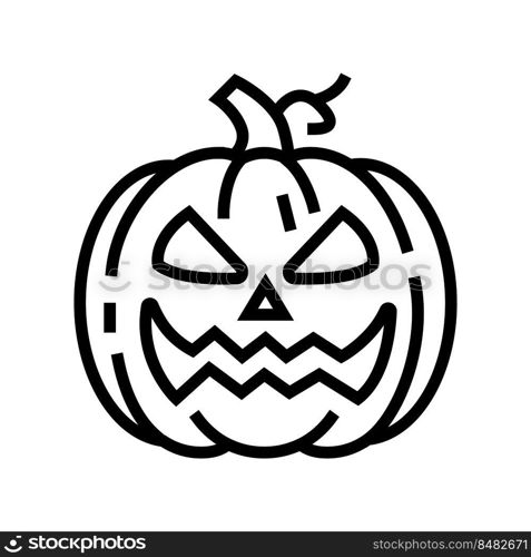 halloween pumpkin face line icon vector. halloween pumpkin face sign. isolated contour symbol black illustration. halloween pumpkin face line icon vector illustration