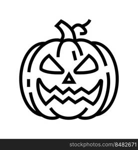 halloween pumpkin face line icon vector. halloween pumpkin face sign. isolated contour symbol black illustration. halloween pumpkin face line icon vector illustration