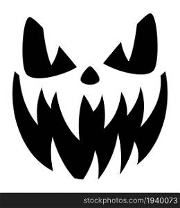 Halloween pumpkin face. Spooky sharp toothes smile. Vector illustration.. Halloween pumpkin face. Spooky sharp toothes smile.