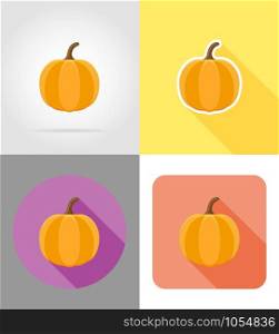 halloween pumpkin flat icons vector illustration isolated on background