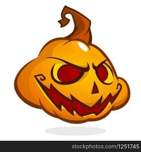 Halloween Pumpkin head isolated on white. Scary Jack. Vector illustration