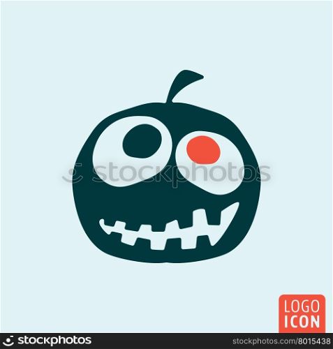 Halloween pumpkin icon. Halloween pumpkin icon. Halloween pumpkin logo. Halloween pumpkin symbol. Halloween pumpkin icon isolated minimal design. Vector illustration.
