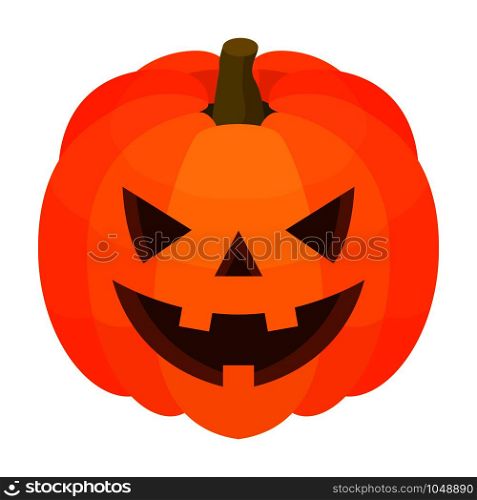 Halloween pumpkin icon. Isometric of halloween pumpkin vector icon for web design isolated on white background. Halloween pumpkin icon, isometric style