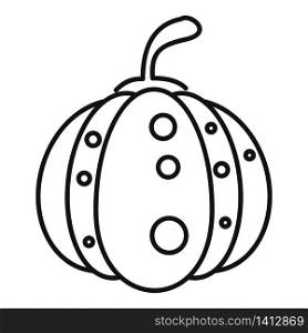 Halloween pumpkin icon. Outline halloween pumpkin vector icon for web design isolated on white background. Halloween pumpkin icon, outline style