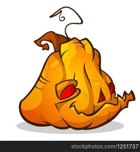 Halloween Pumpkin isolated on white. Scary Jack. Vector illustration