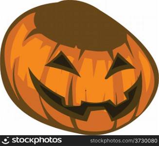 Halloween Pumpkin isolated on white. Scary Jack. Vector illustration