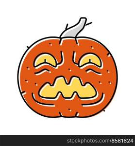 halloween pumpkin lantern color icon vector. halloween pumpkin lantern sign. isolated symbol illustration. halloween pumpkin lantern color icon vector illustration