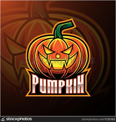 Halloween pumpkin mascot logo design
