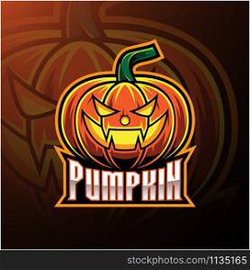 Halloween pumpkin mascot logo design