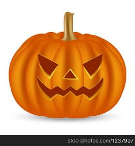 Halloween pumpkin on a white background. Vector illustration. Halloween pumpkin on a white background