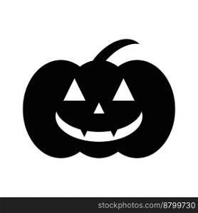 Halloween pumpkin, vector. Halloween pumpkin icon in black color.