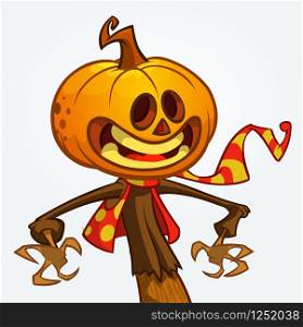 Halloween pumpkin. Vector jack-o-lantern character mascot