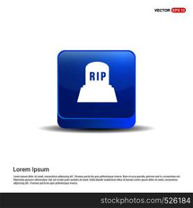 Halloween RIP Grave Stone icon - 3d Blue Button.