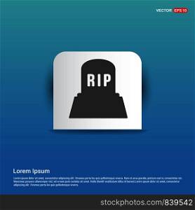 Halloween RIP Grave Stone icon - Blue Sticker button