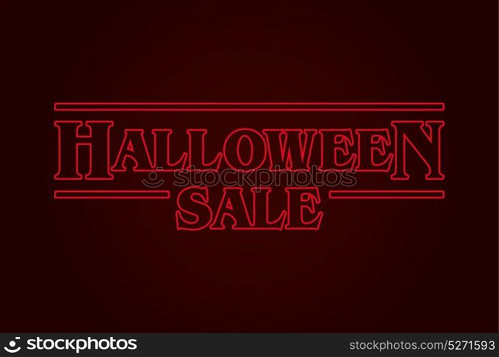 Halloween Sale text logo, eighties design. Editable vector design.