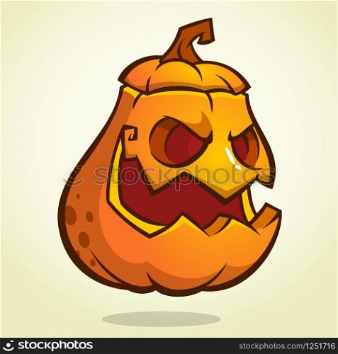 Halloween scary pumpkin head scarecrow, vector illustration for Halloween holiday