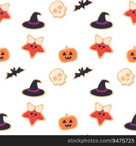 Halloween seamless cookie pattern seamless pattern satan candy cookies. Vector illustration. Halloween seamless cookie pattern seamless pattern satan candy 