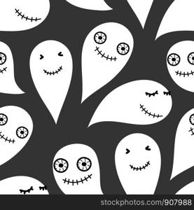 Halloween seamless pattern background. Vector illustration for fabric and gift wrap paper design.