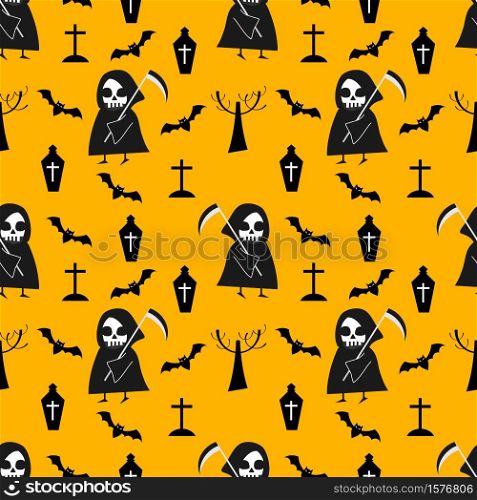 Halloween seamless pattern. Death and ghost concept.