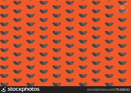 Halloween seamless pattern with black bat. Halloween seamless pattern swarm of black bat on dark bg. Beautiful vector background for decoration halloween designs. Cute minimalistic texture illustration.
