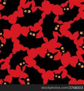 Halloween seamless pattern with funny bats.