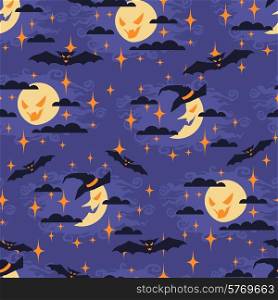 Halloween seamless pattern with moon.