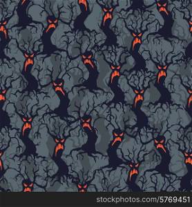 Halloween seamless pattern with trees.