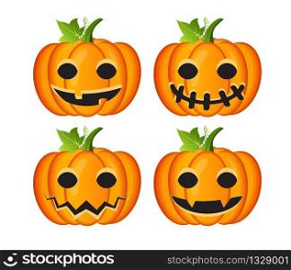 Halloween set with pumpkins