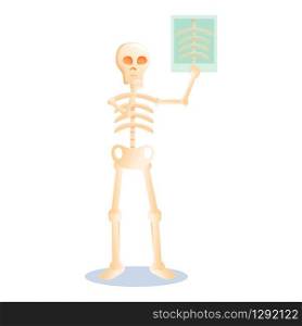 Halloween skeleton icon. Cartoon of halloween skeleton vector icon for web design isolated on white background. Halloween skeleton icon, cartoon style