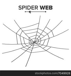 Halloween Spider Web Vector. Black Spider Web Isolated On White. Monochrome Hector Venom Cobweb For Halloween Design. Halloween Spider Web Vector. Black Spider Web Isolated On White. For Halloween Design