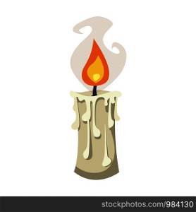 Halloween spooky candle. Vector illustration