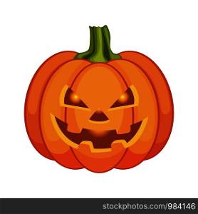 Halloween spooky pumpkin lantern. Vector illustration