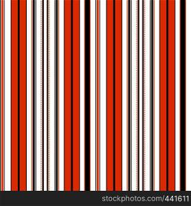 Halloween Stripe Seamless Vector Pattern. With Orange, Brown, Black and White Vertical Parallel Stripes. Illustration Abstract Background